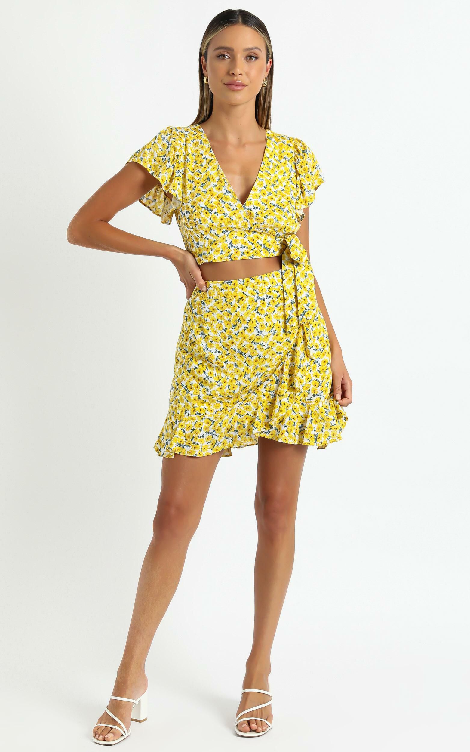 Karrie Two Piece Set in Yellow Floral | Showpo USA
