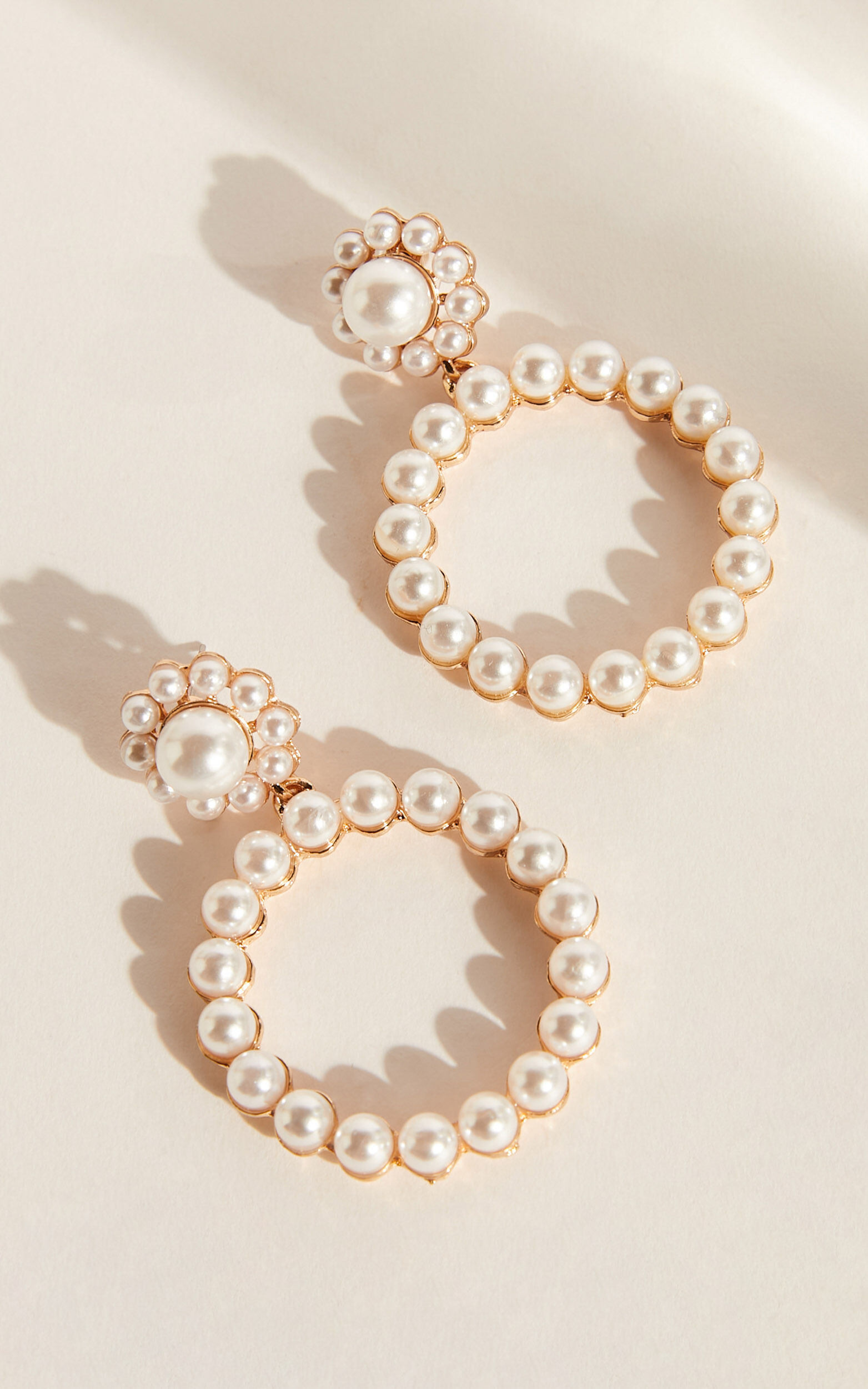 Eunbie Faux Pearl Circle Drop Earrings in Gold - OneSize, GLD1