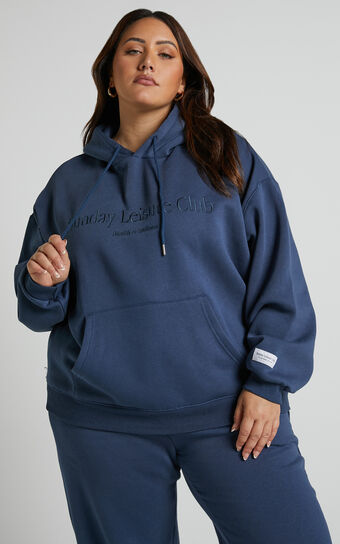 The Lazy Hoodie - SLC Graphic in Petrol Blue