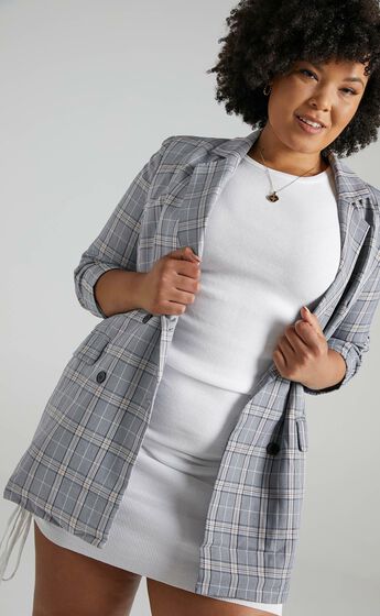 All Grown Up Blazer in Grey Check