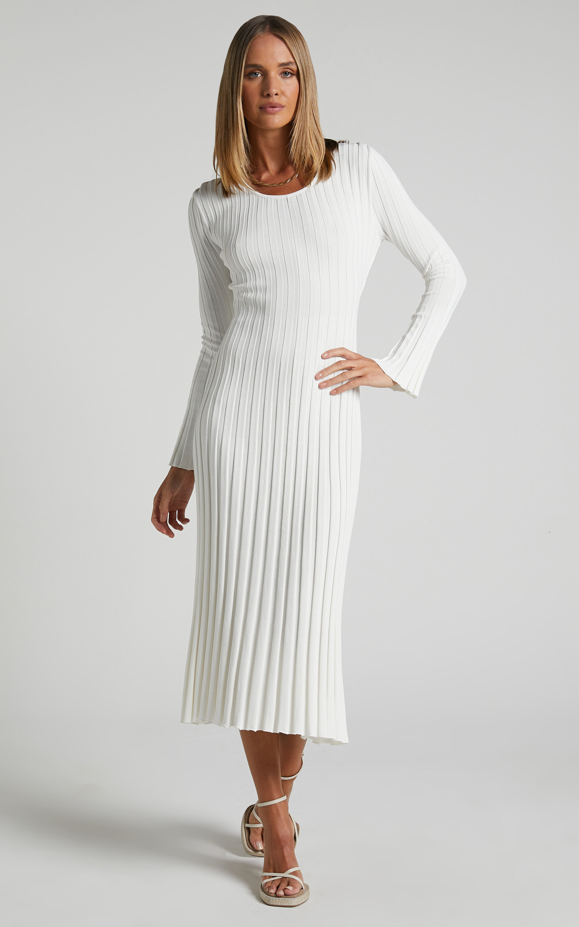 Mango Flared Sleeves Dress in Natural | Lyst UK
