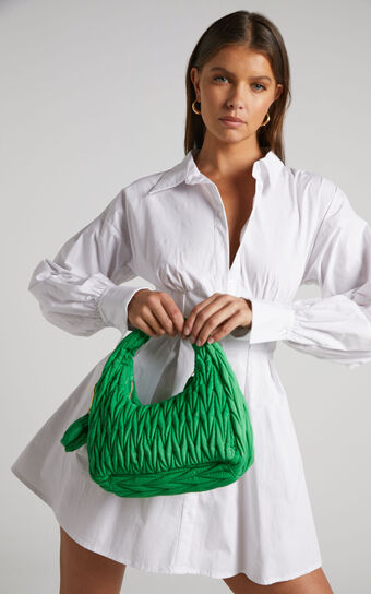 Madrid Quilted Shoulder Bag in Green