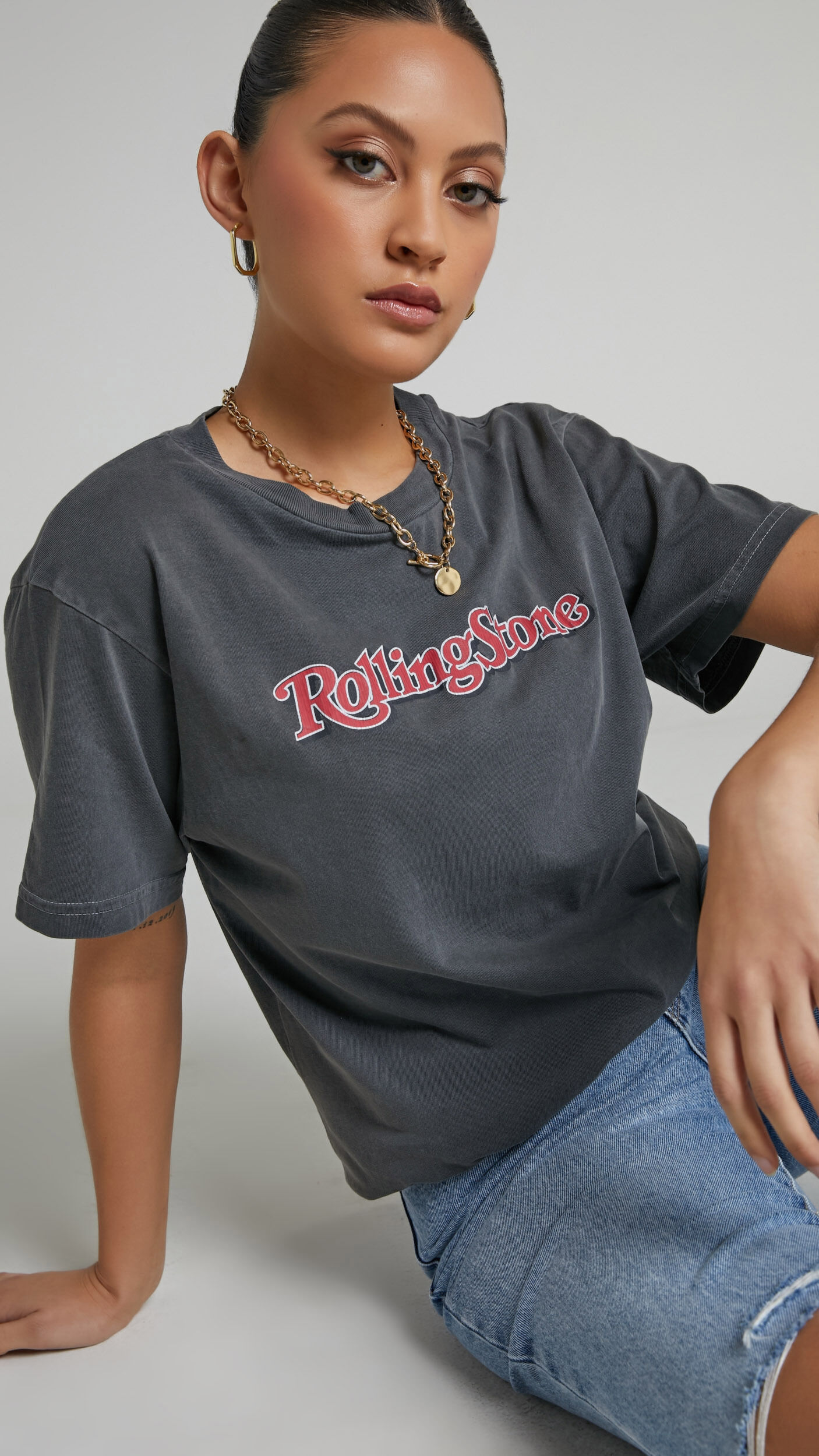 Rolla's - Rolling Stone 1981 Tomboy Tee in Washed Black - 06, BLK1, super-hi-res image number null
