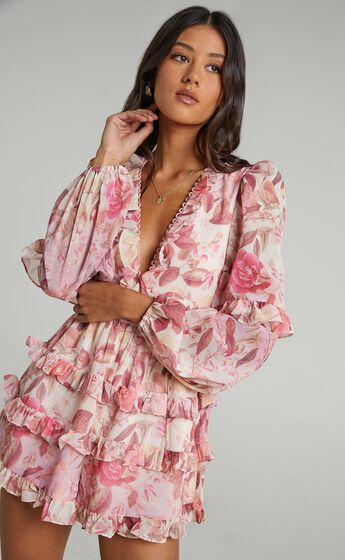 Liadi Playsuit in Soft Floral