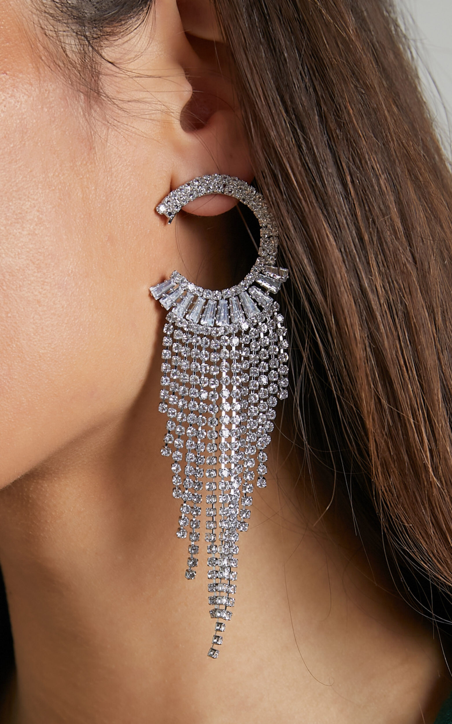 Darna Diamante Drop Earrings in Silver - NoSize, SLV1