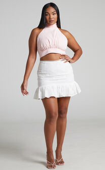 Veltina trim Mini skirt in White
