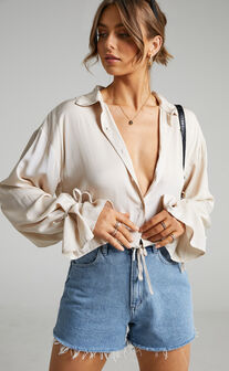 Wanda Shirt - Button Up Shirt in Beige