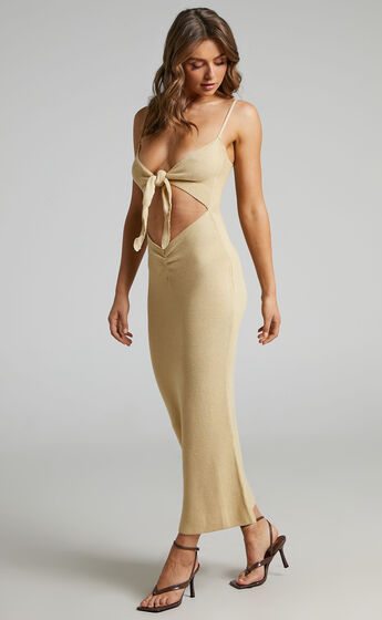 Danielle Bernstein - Knotted Maxi in Taupe