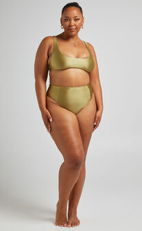Manu High Waisted Bottoms in Olive