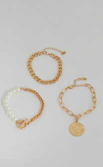 Clarence Bracelet - Pack of 3 in Gold