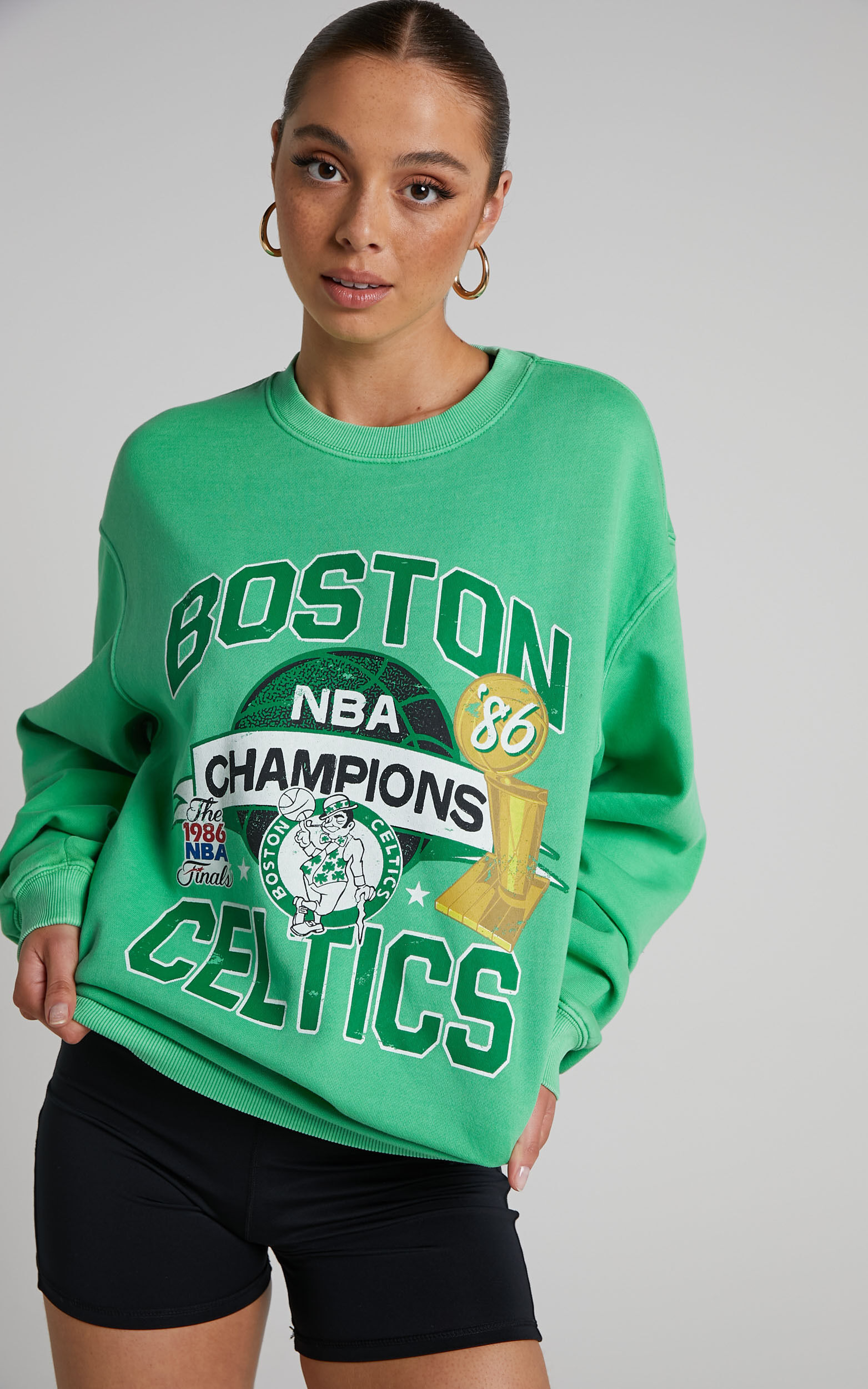 Mitchell & Ness - Boston Celtics Team History Crew in Faded Green - L, GRN1, super-hi-res image number null