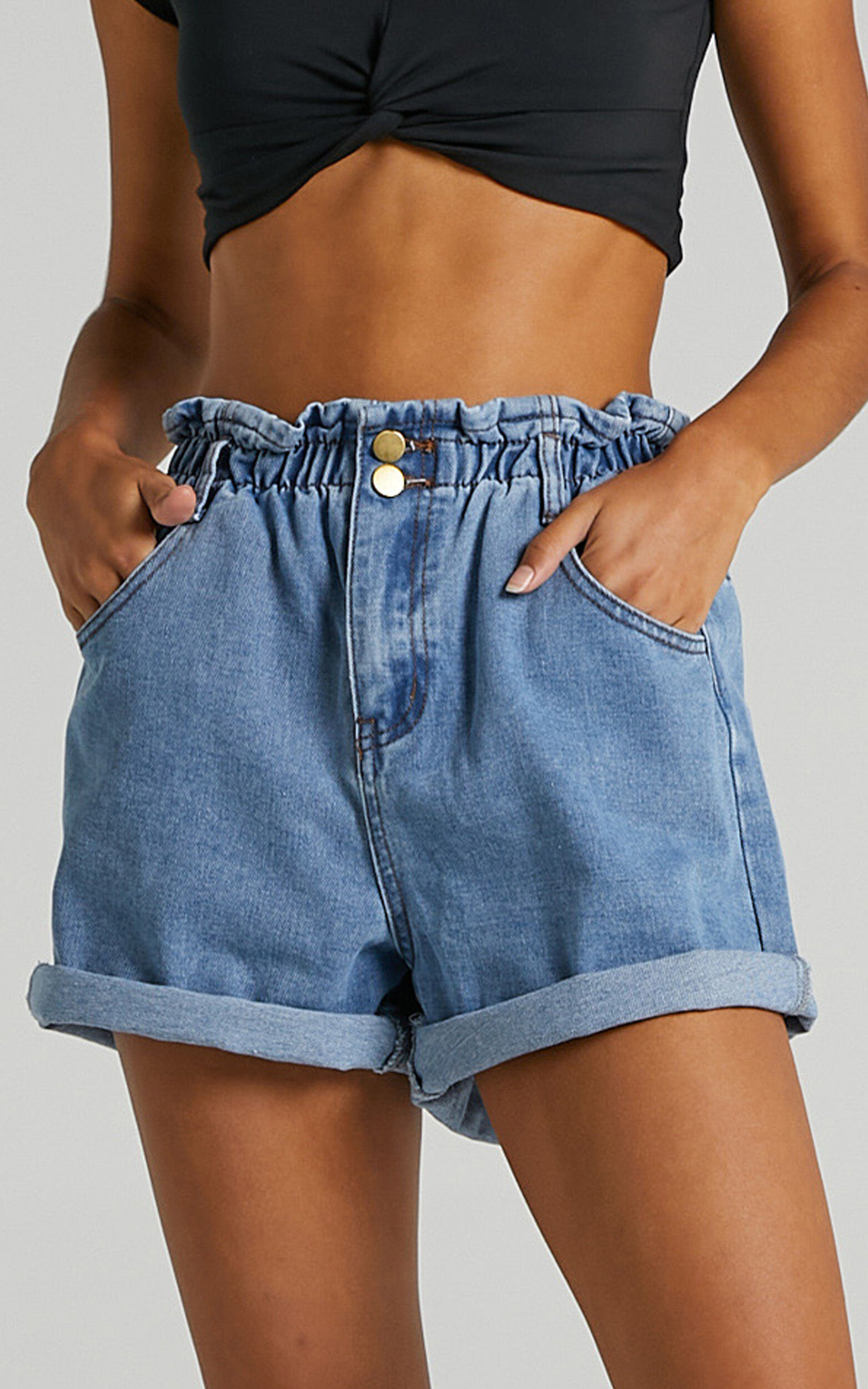 Stomping Ground denim shorts in light wash - 6 (XS), Blue, super-hi-res image number null