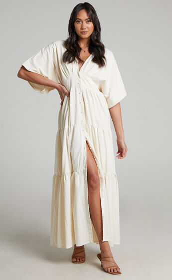 Louvain Tiered Maxi Dress in White