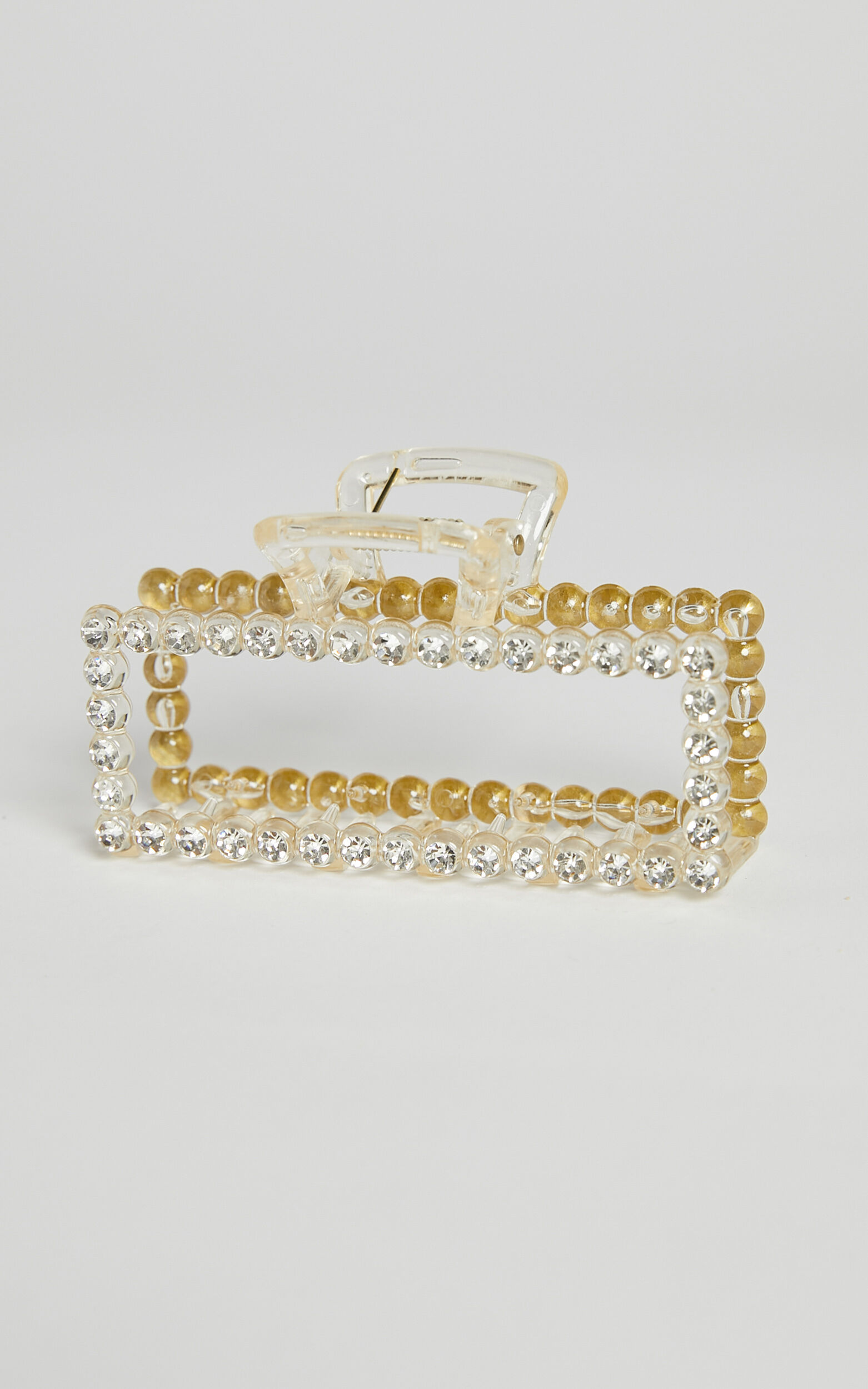 Iansky Diamante Embellished Rectangle Hair Clip in Gold - NoSize, GLD1, super-hi-res image number null
