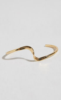 Ivy Irregular Shaped Bracelet Cuff in Gold