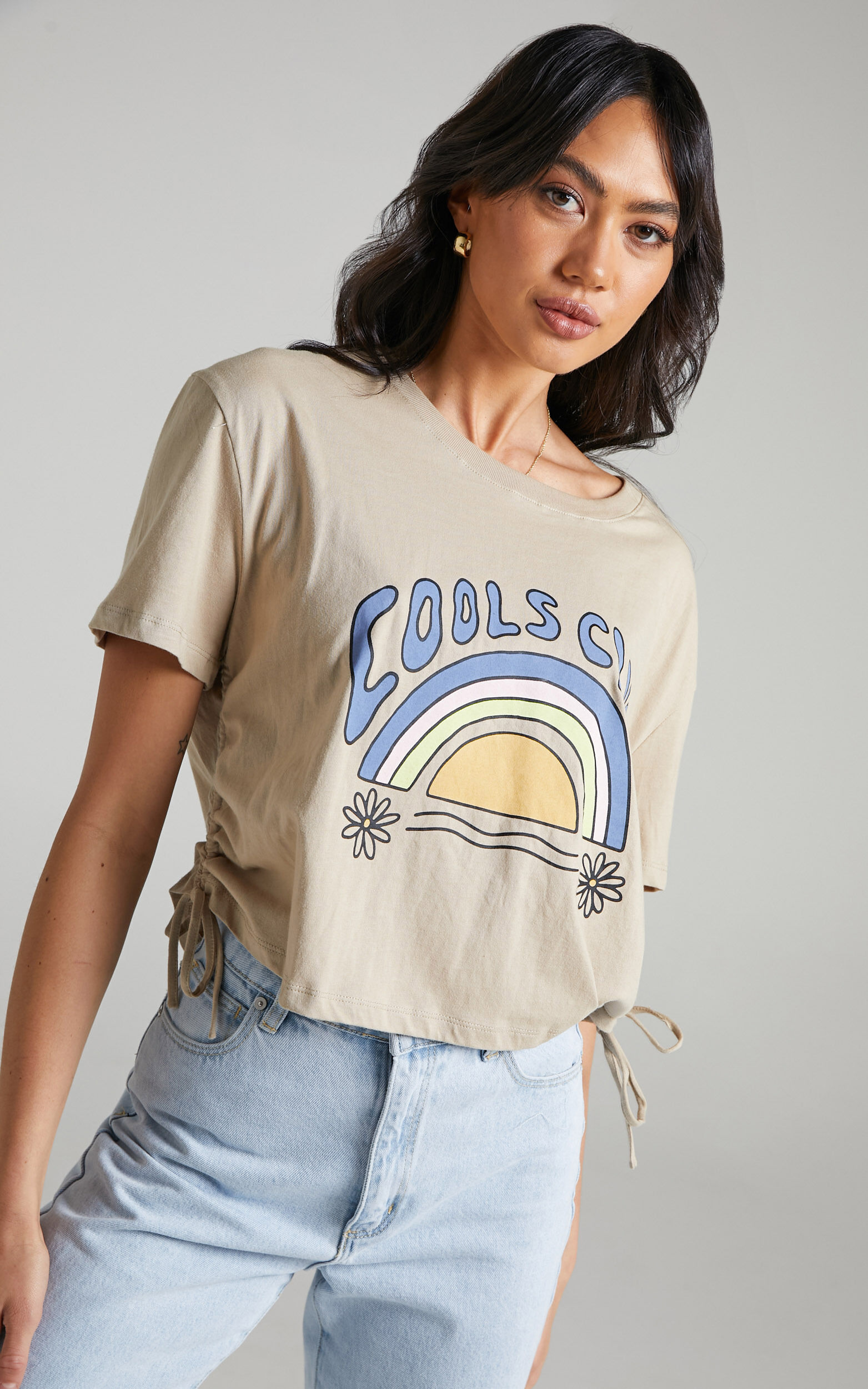 COOLS CLUB -70's Cropped Club Tee in Pigment Cashew - 06, CRE1, super-hi-res image number null