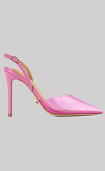 Tony Bianco - Lazer Heels in Pink Vinylite/Pink Nappa