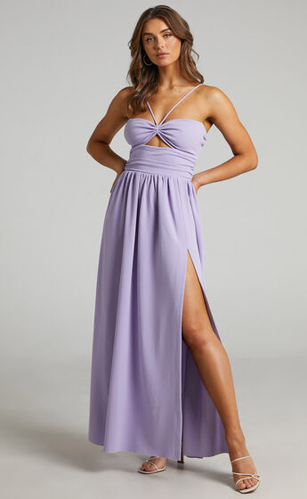 Alouette cut out open back maxi dress in Lilac