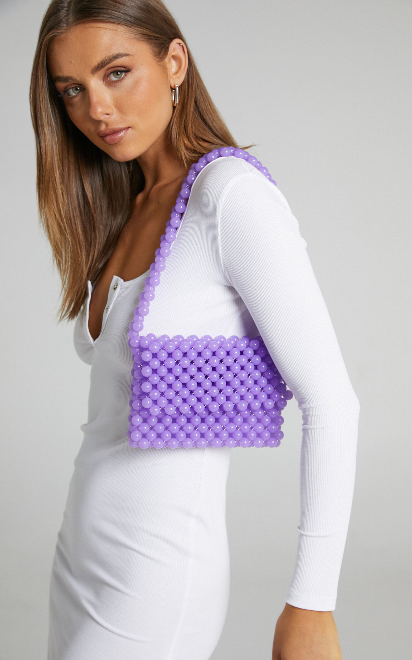 Adele Beaded Bag in Purple - NoSize, PRP2, super-hi-res image number null