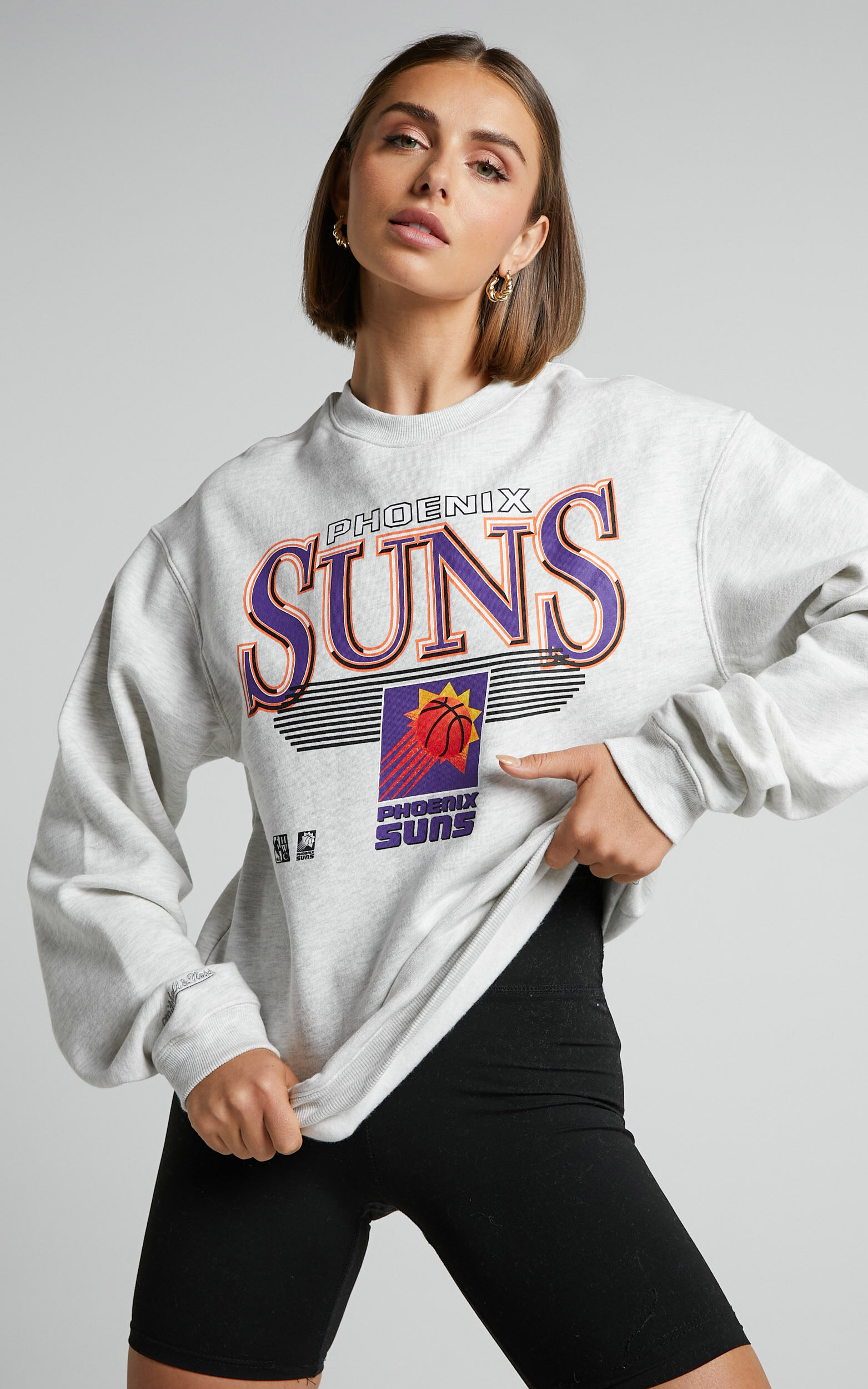 Mitchell & Ness - Phoenix Suns Underscore Crew in White Marle - L, WHT1, super-hi-res image number null