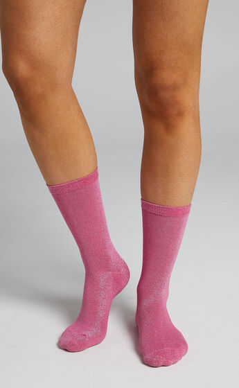 Apryl Socks in Pink glitter