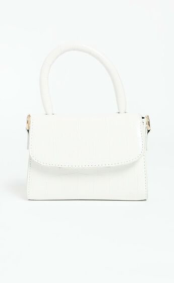 Halfway There Bag In White Croc