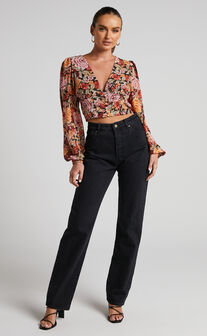 Lorie Top - V Neck Long Sleeve Top in Boheme Floral