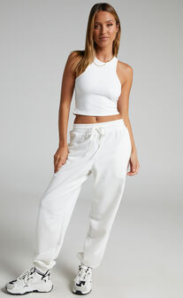 Charilyn Relaxed Tracksuit Bottoms in White