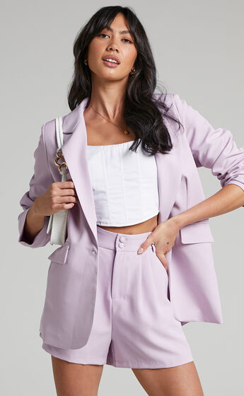 Ashesha Tailored Suiting Blazer in Lilac