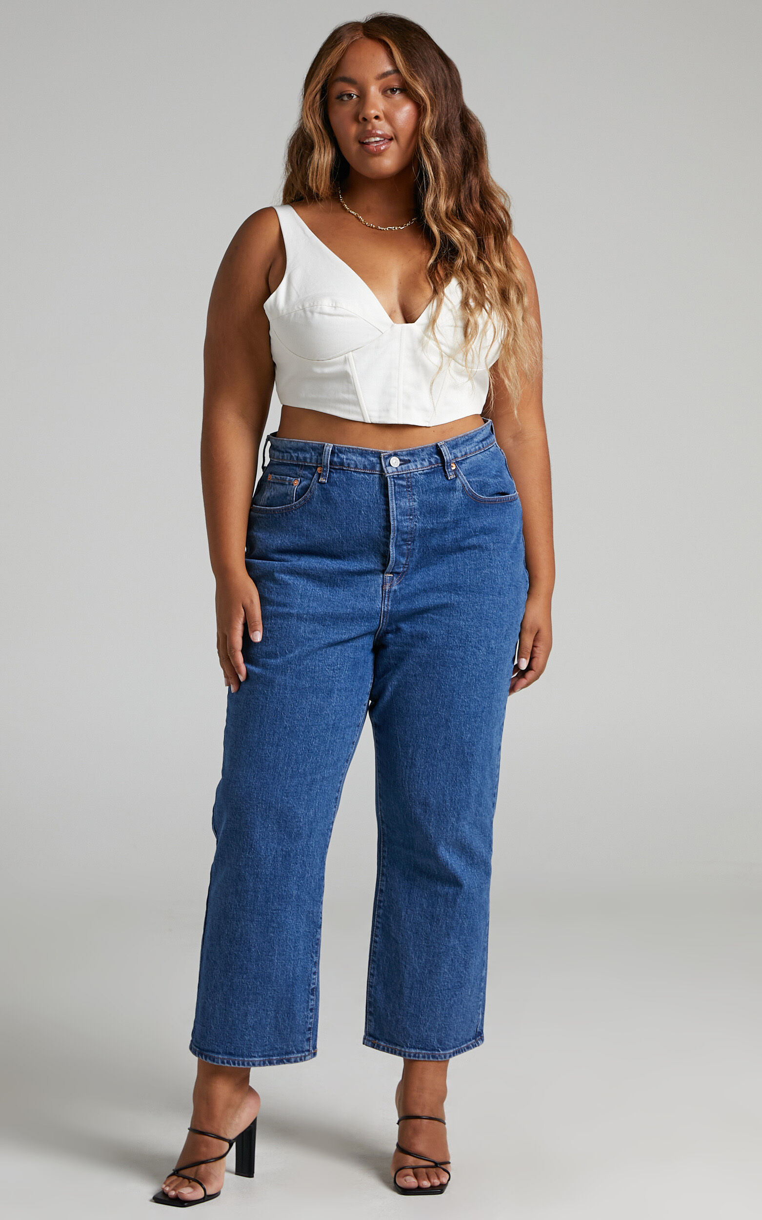 Levi's Curve - Ribcage Ankle Straight Jeans in Georgie - 16, BLU1, super-hi-res image number null