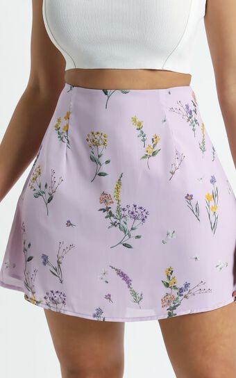Only Offer Skirt in Lavender Botanical Floral