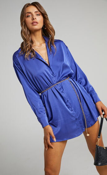 Desiree Shirt Dress in Blue