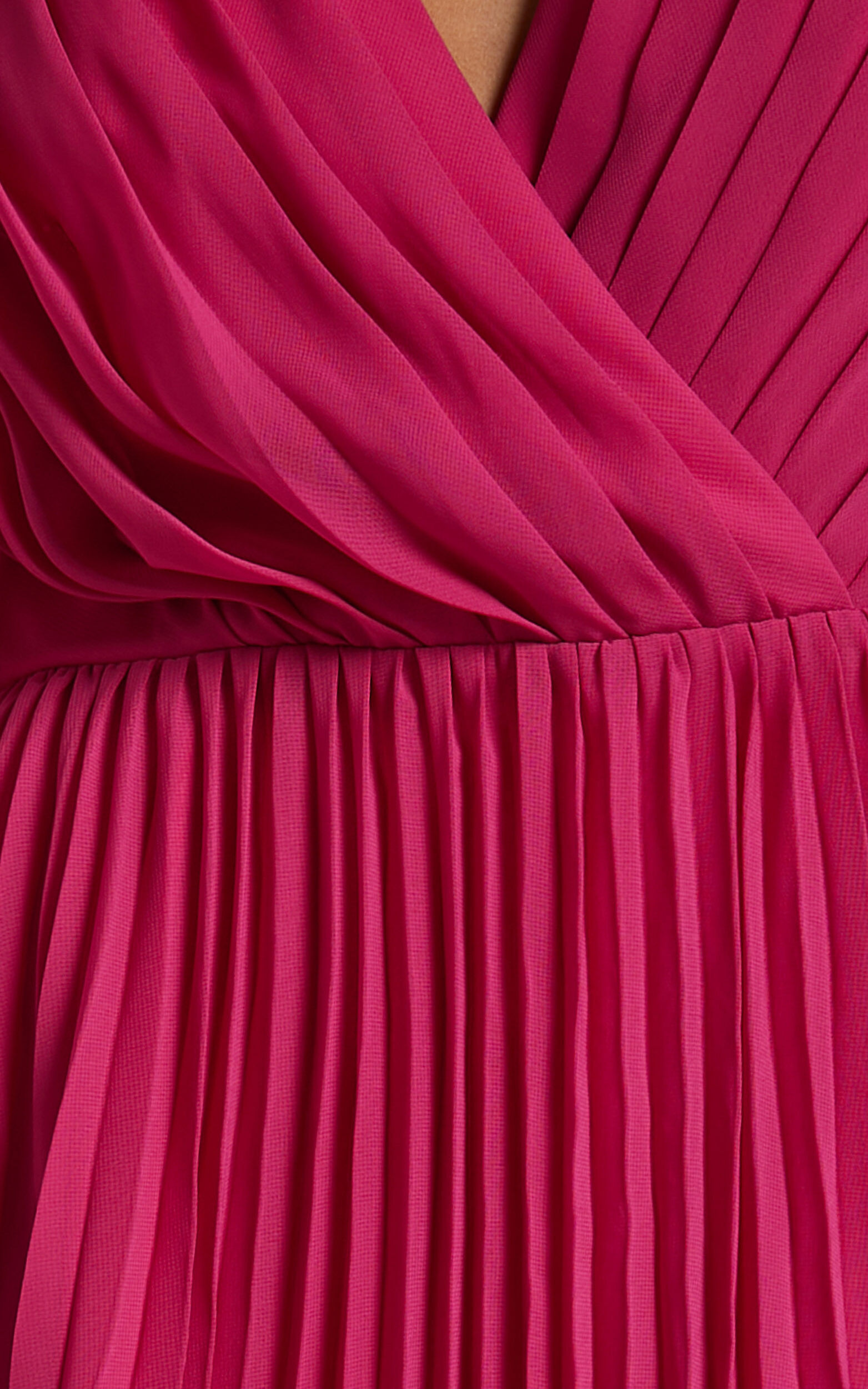 Palatine Maxi Dress - Long Sleeve Wrap Pleated Dress in Pink | Showpo