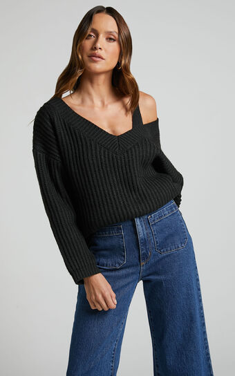 4th & Reckless -Tiana Double Layer Jumper in Black