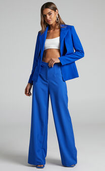 Jaxine Tailored Wide Leg Trousers in Cobalt