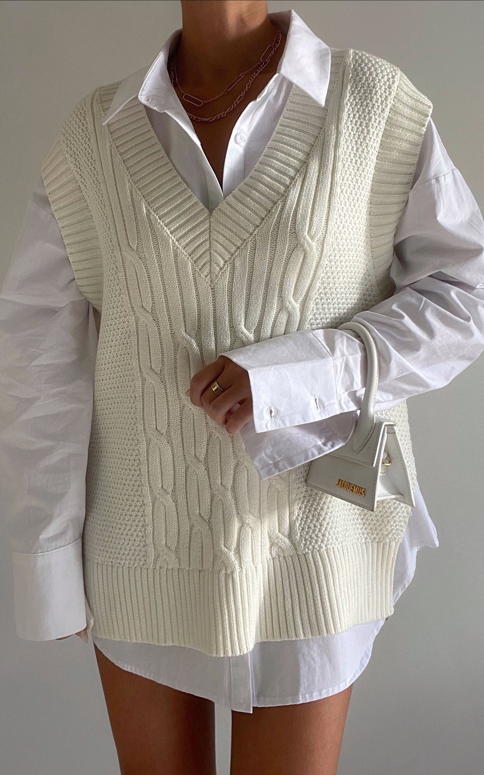 Cadha Knit Vest in Cream - 06, CRE2, super-hi-res image number null
