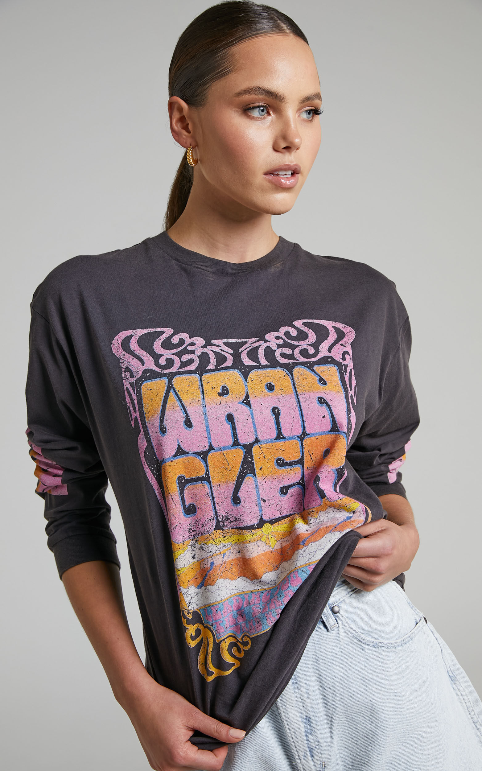 Fashion Shirts Longsleeves Aim’n Aimin Longsleeve pink printed lettering casual look 