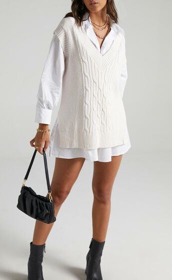 Cadha Knit Vest in Cream