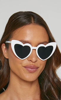 Isobel Heart Sunglasses in White