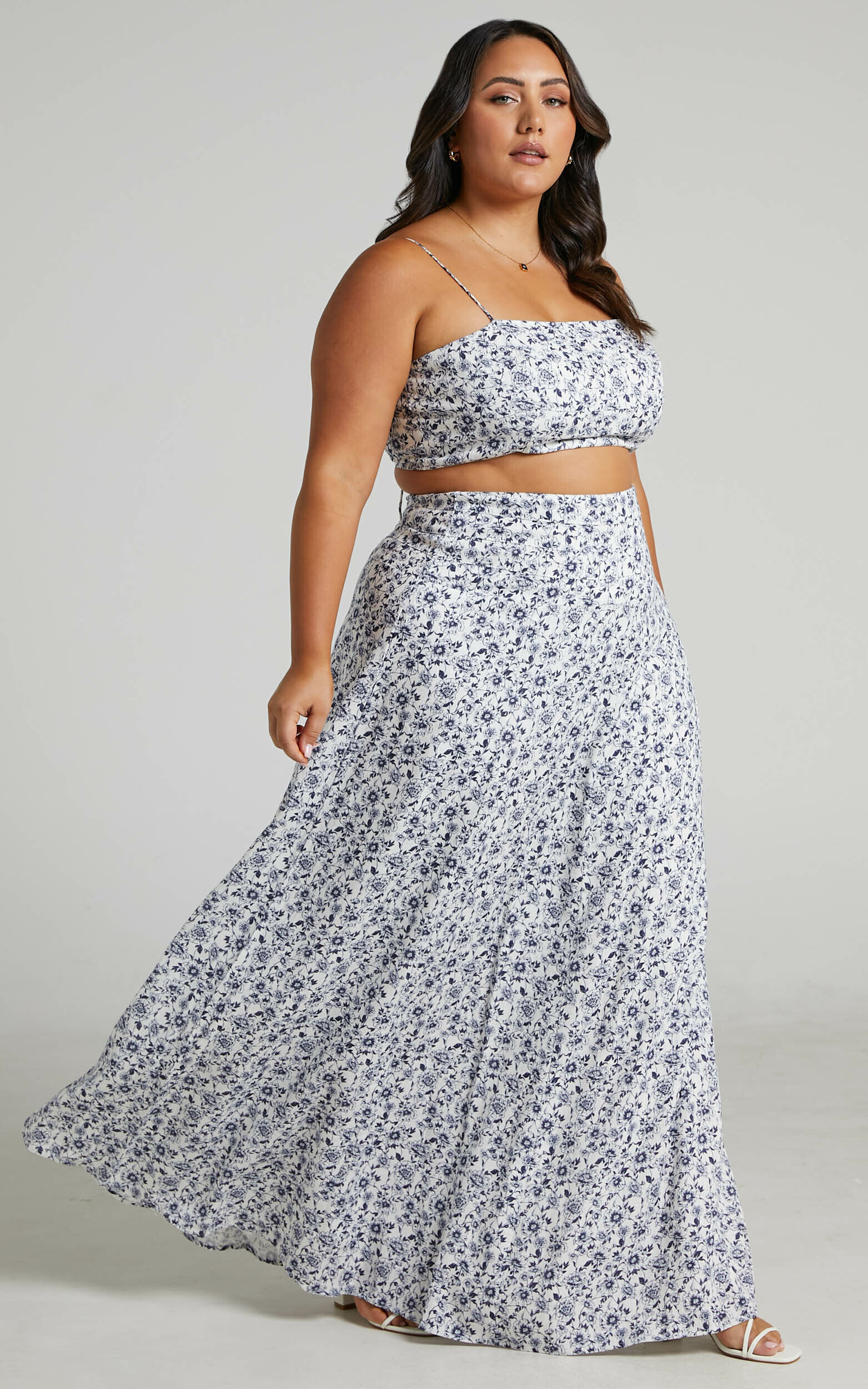 Amalie The Label - Maya Panelled Crop Top and Maxi Skirt Two Piece Set ...