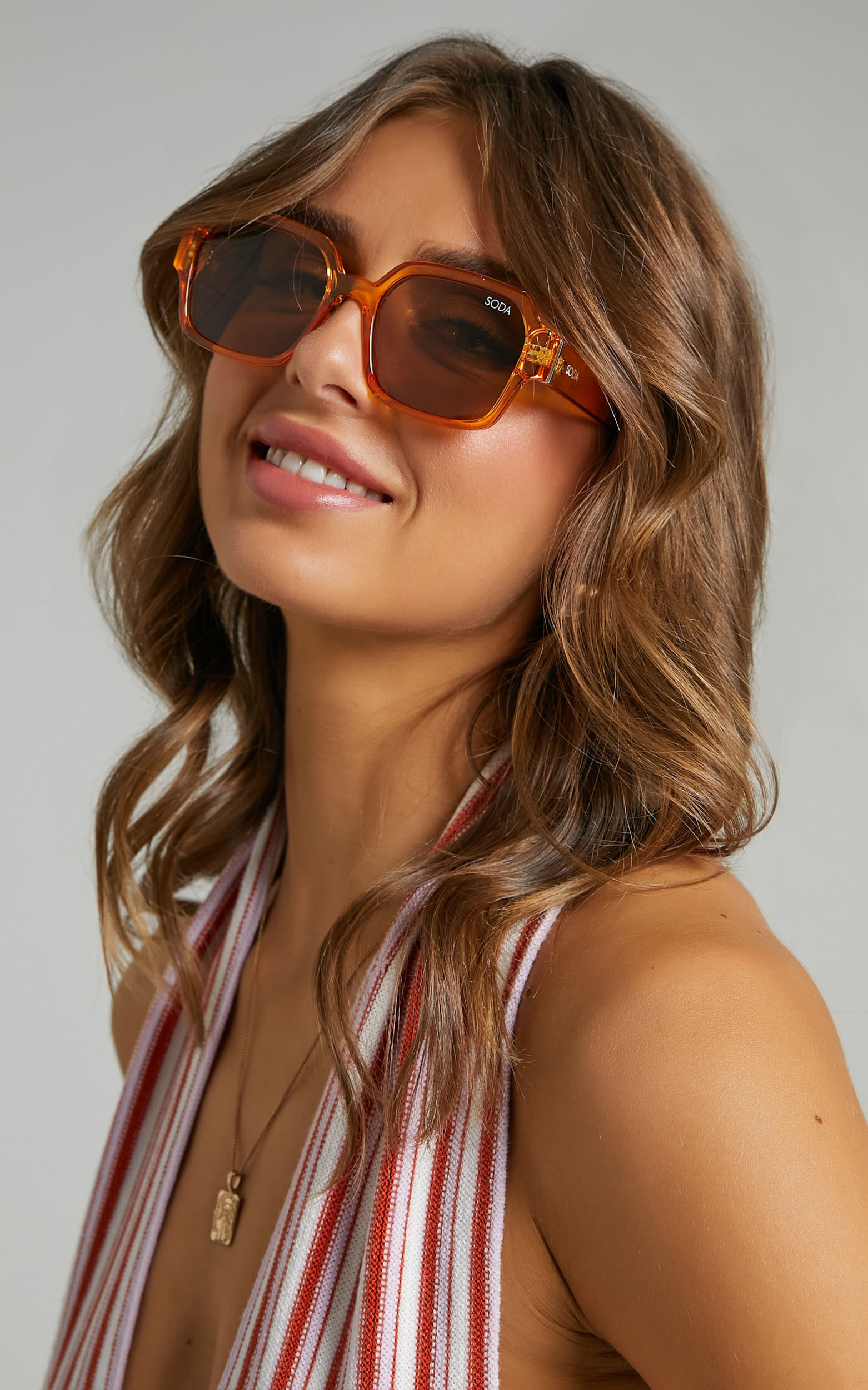 Soda Shades - Leyla Sunglasses in Amber - NoSize, ORG2, super-hi-res image number null