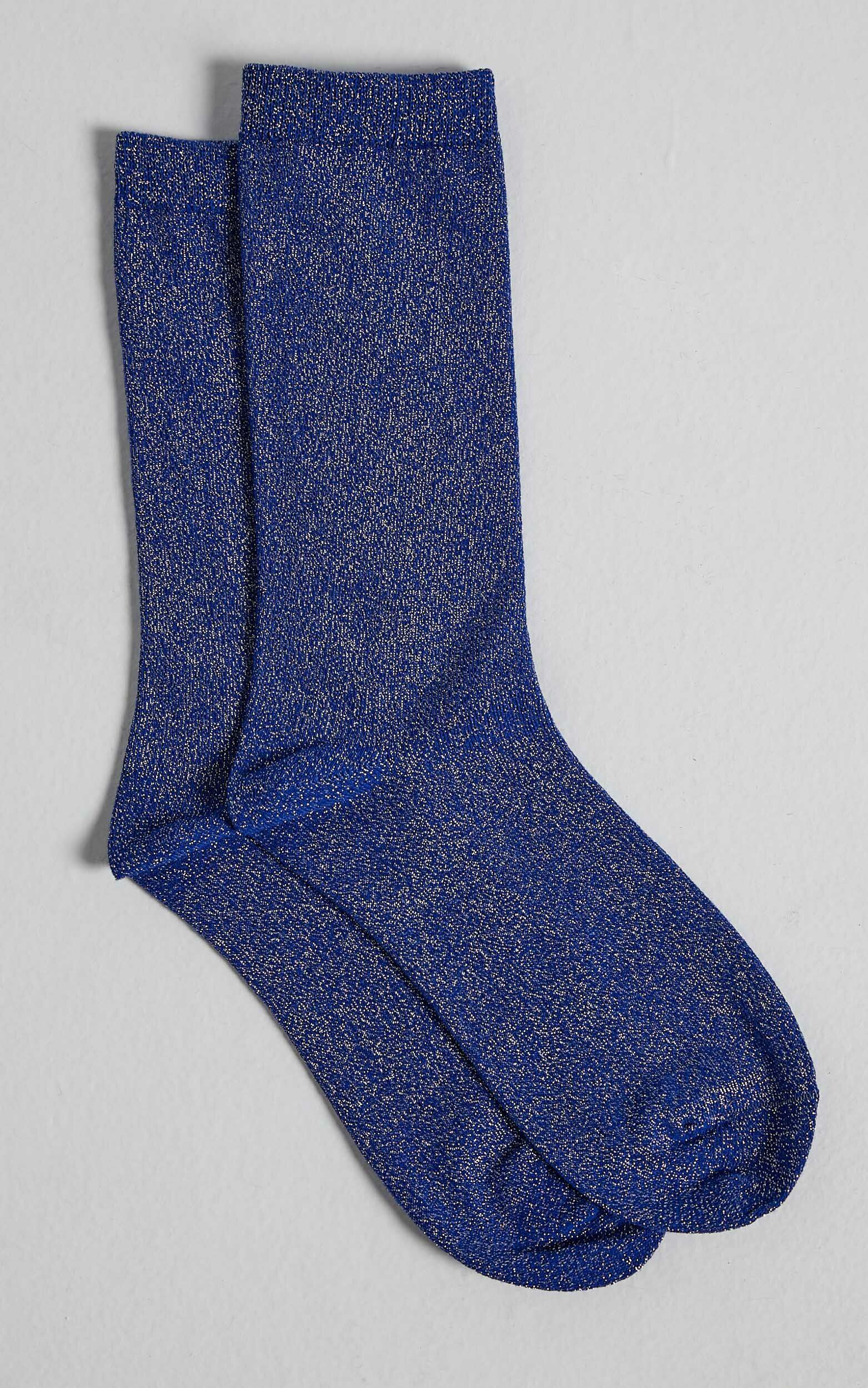 Apryl Socks in Blue glitter - OneSize, BLU1, super-hi-res image number null