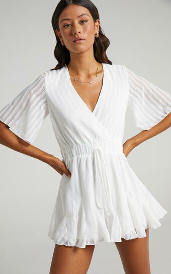 Play On My Heart Playsuit in White