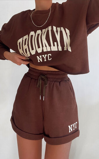 Sunday Society Club - NYC Sweat Shorts in Chocolate