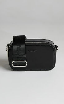 NAKEDVICE - THE MET BAG WITH BRANDED STRAP in Black/Silver