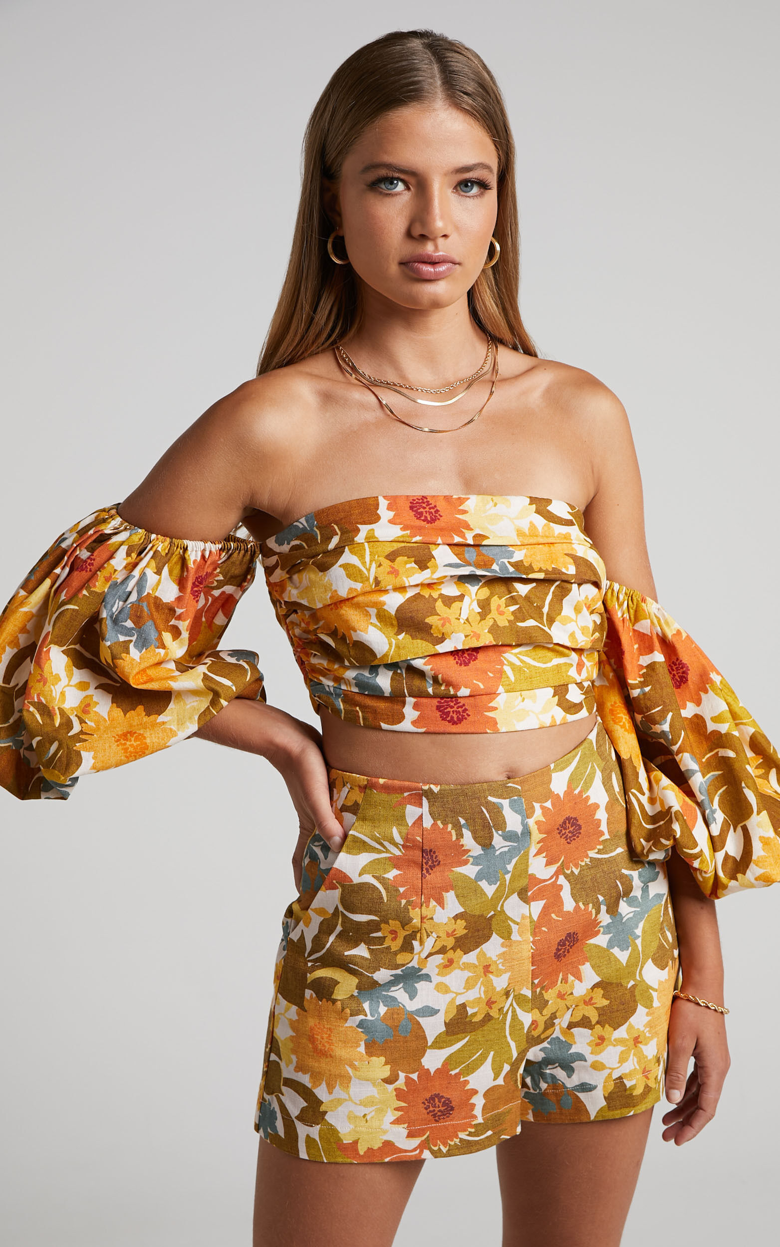 Amalie The Label - Ariesey Blend Blend Off Shoulder Puff Sleeve