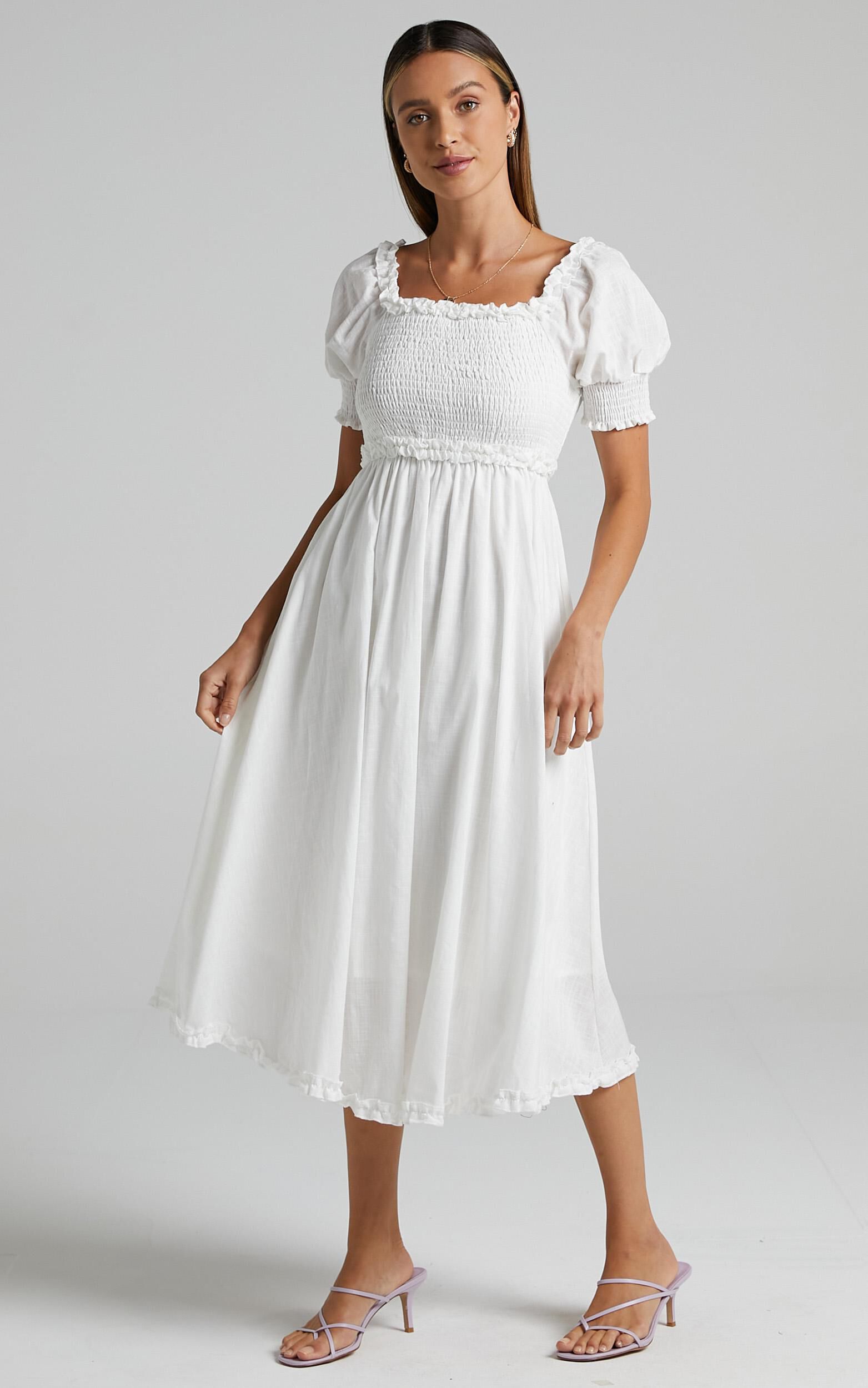 Burke Dress in White | Showpo USA
