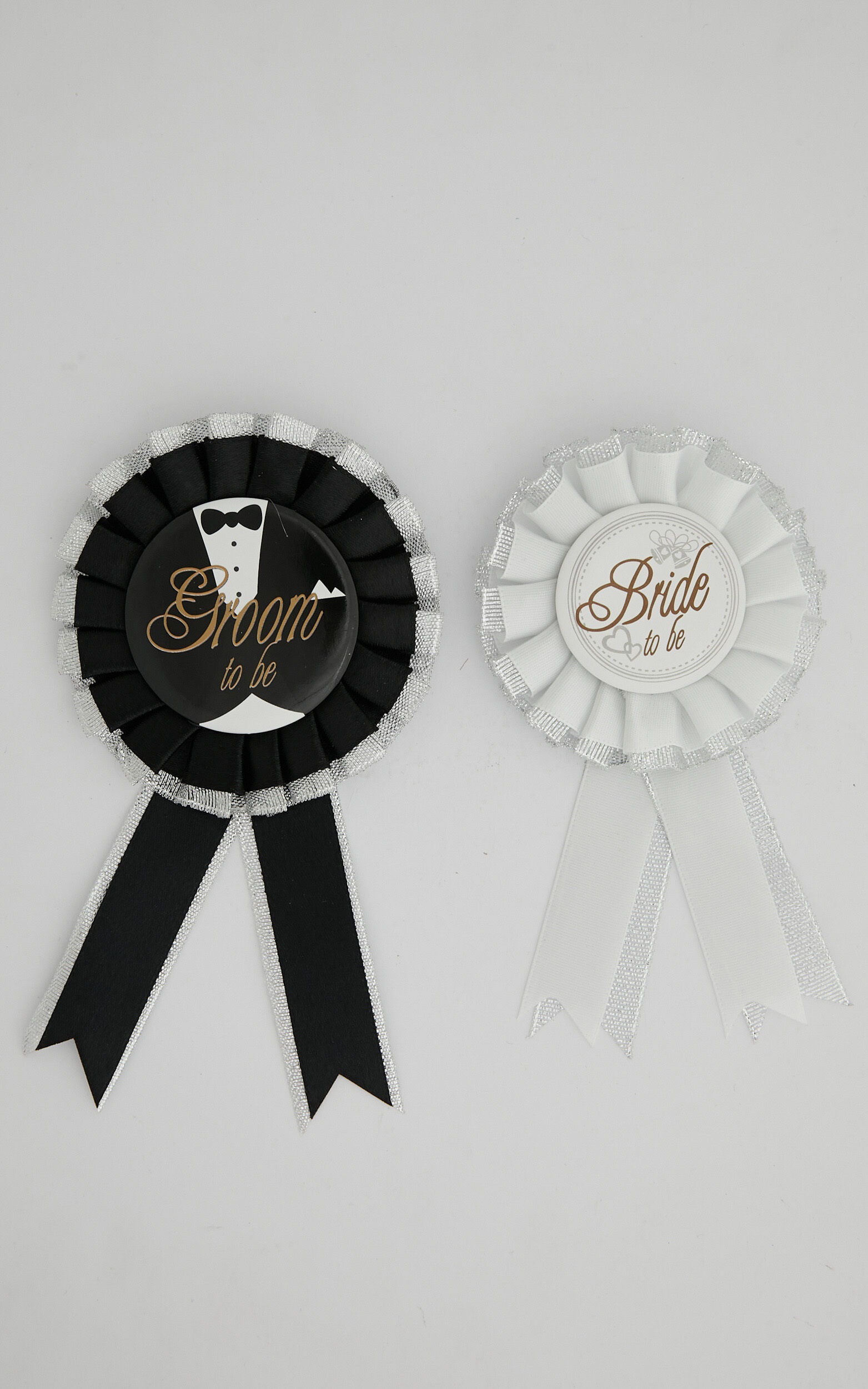 Bride and Groom Badges in Black/White - NoSize, WHT1, super-hi-res image number null