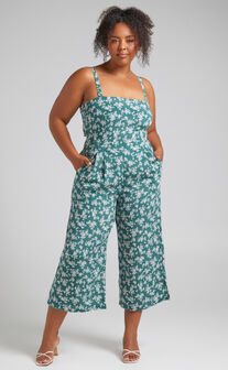 In Your Soul Jumpsuit in Sage Floral