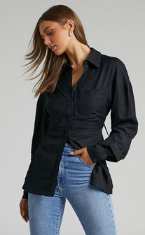 Lioness - Horizon Backless Shirt in Black